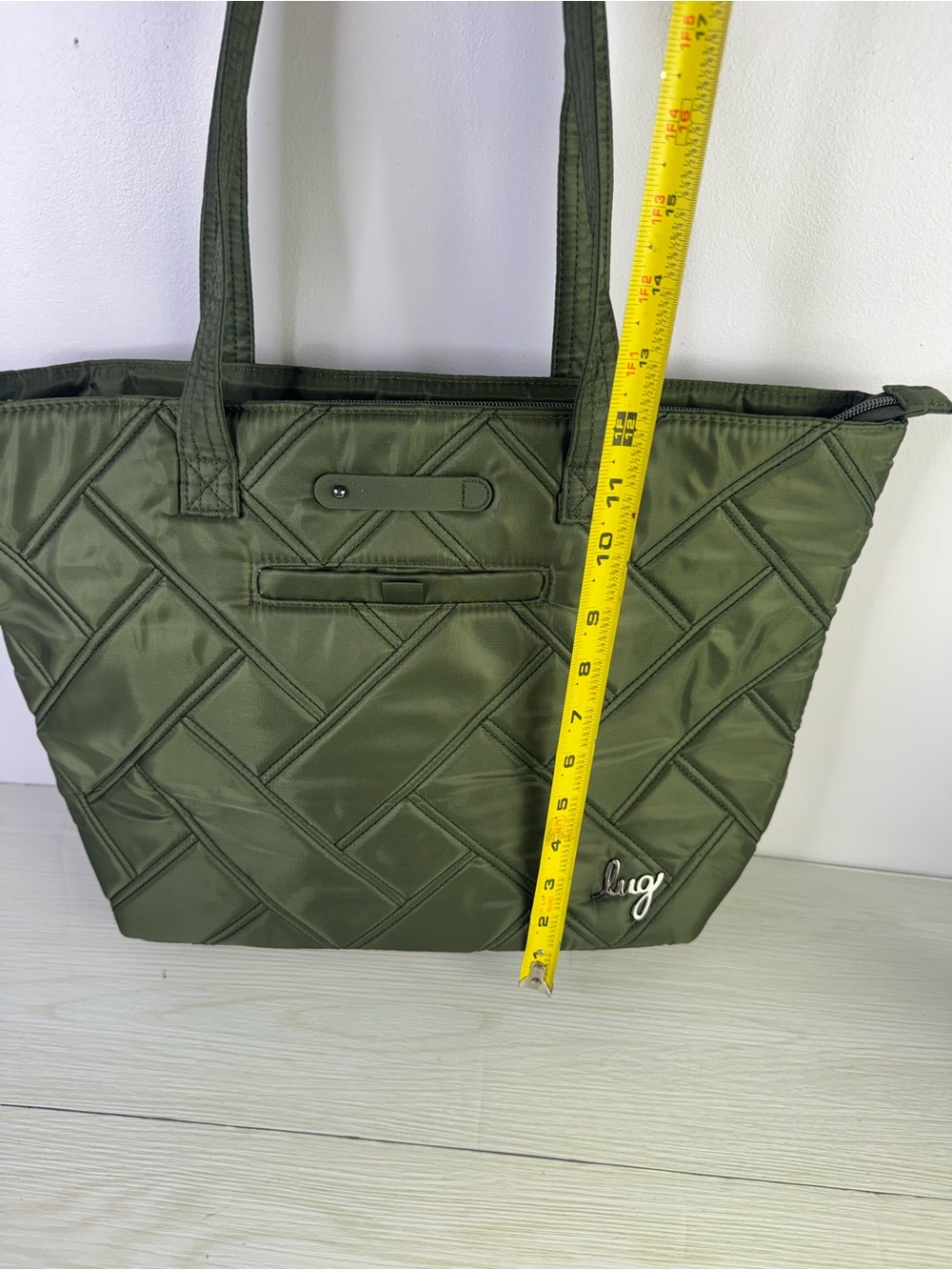 Lug Skyliner Tote in Olive Green - Picture 6 of 12